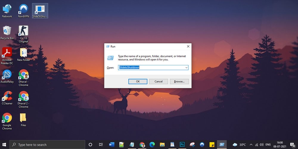 Slide To Shutdown Command To Shutdown Laptop And Computer In Windows 10