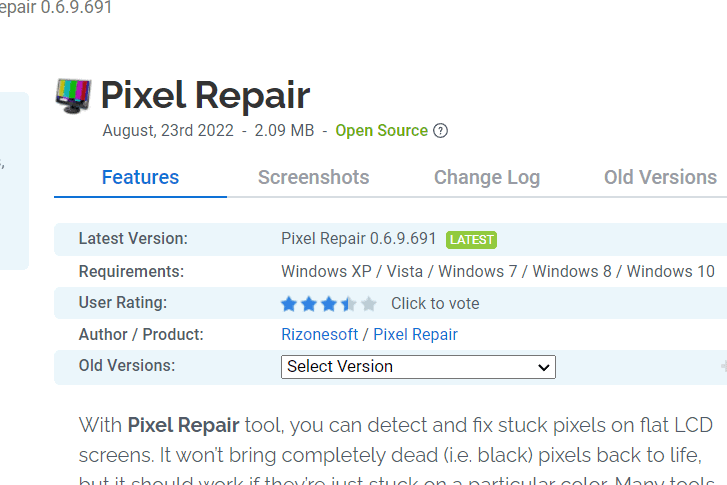 pixel repair tool 