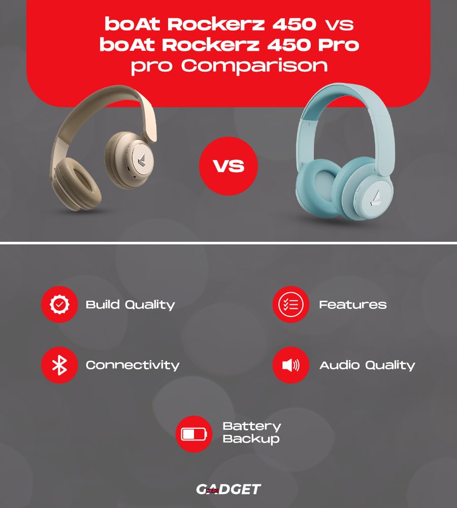 Boat Rockerz 450 vs 450 pro Comparison 